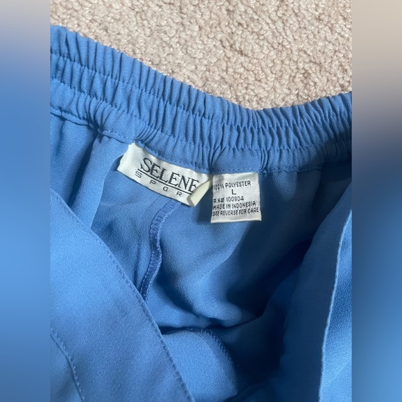 Selene Sport Blue Relaxed Trousers with Elastic Waistband - Picture 3 of 3